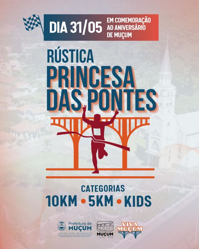 Muçum lança 1ª Rústica Princesa das Pontes e abre inscrições 