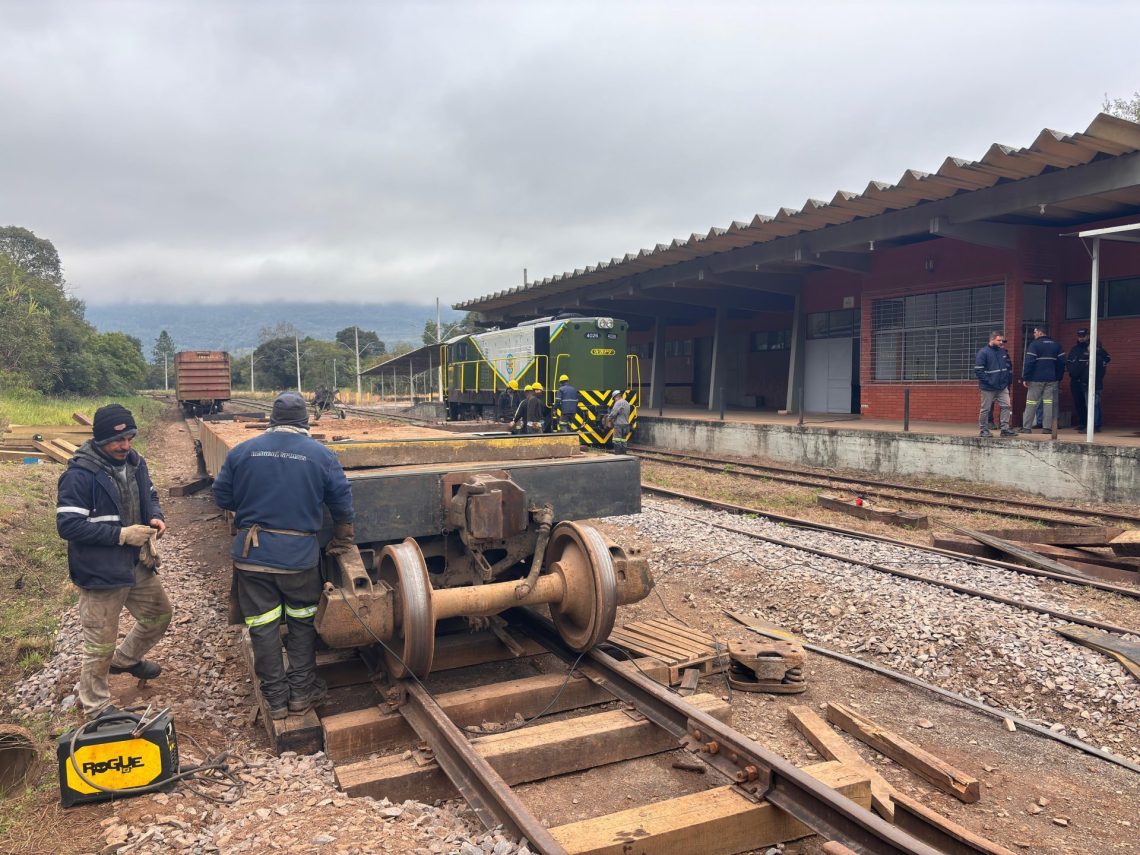 Recuperação da ferrovia entre Muçum e Vespasiano Corrêa chega a 40%