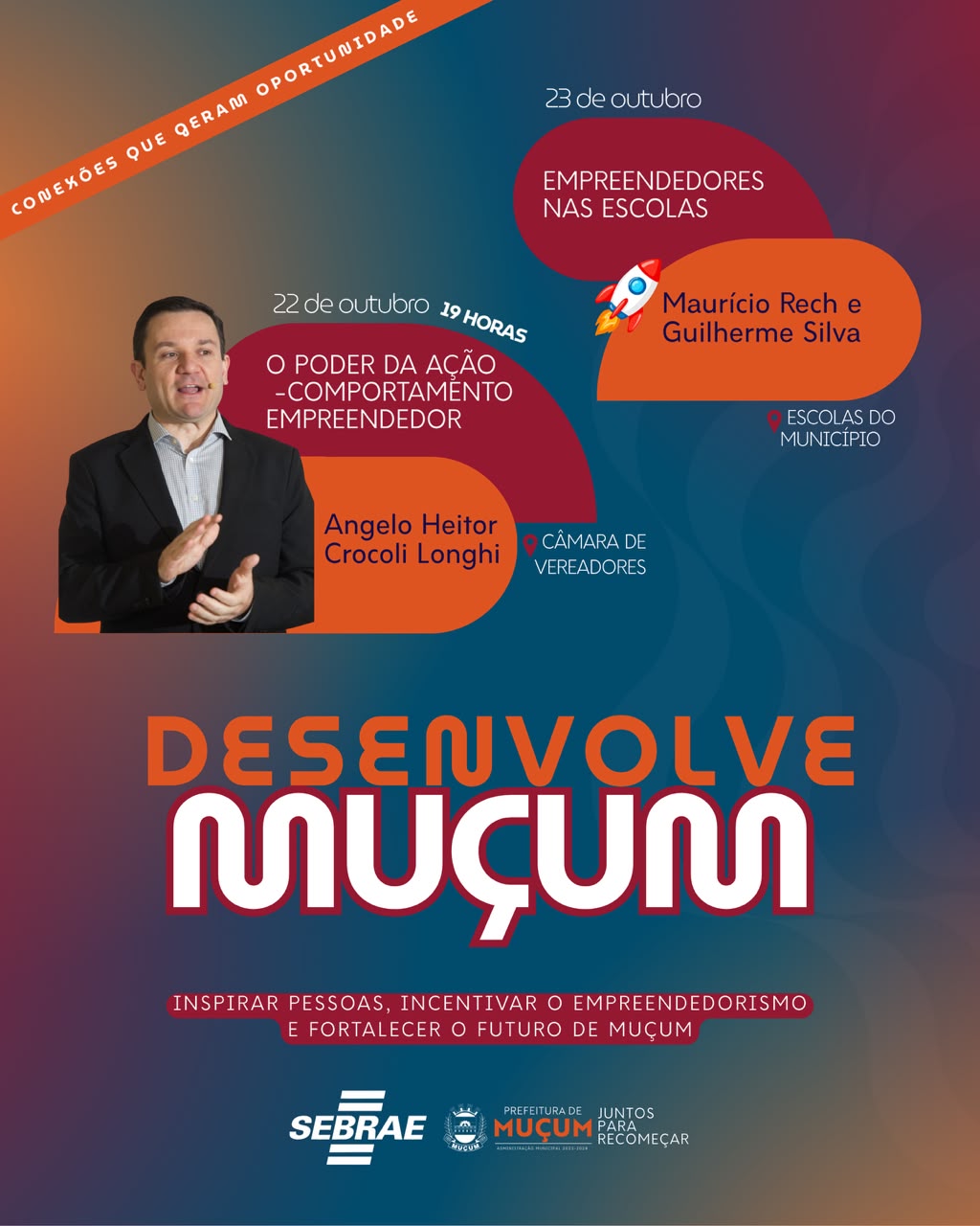 Desenvolve Muçum promove palestra para a comunidade e encontros de empreendedorismo com estudantes